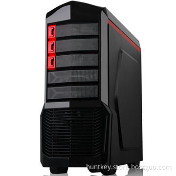 Desktop Computer Case, Middle Tower, Gaming Chassis, Black and Red Coating, SATA III
